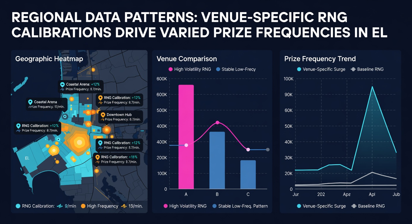 Detailed chart comparing prize frequency metrics for electronic table games at Midwest casinos with different RNG calibration profiles