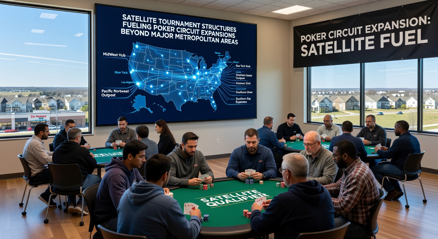 Regional poker players competing in satellite events that lead to larger circuit tournaments